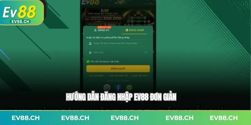 Hướng dẫn Đăng nhập EV88 đơn giản